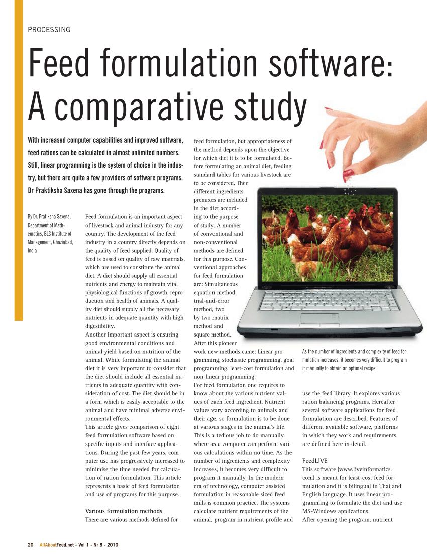 feed formulation software for poultry free download